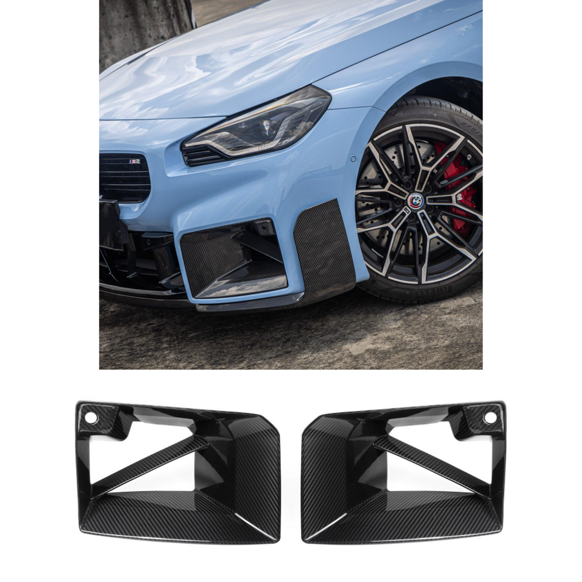 BMW M2 G87 Pre Preg Carbon Fibre Front Intake Duct Inserts