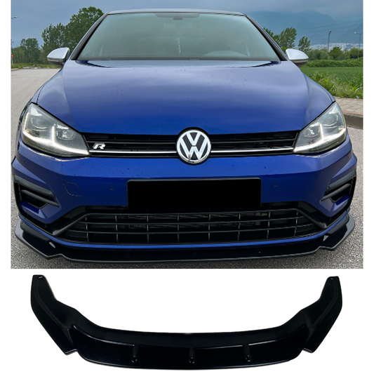 VW Golf MK7.5 R Front Splitter V3 In Gloss Black