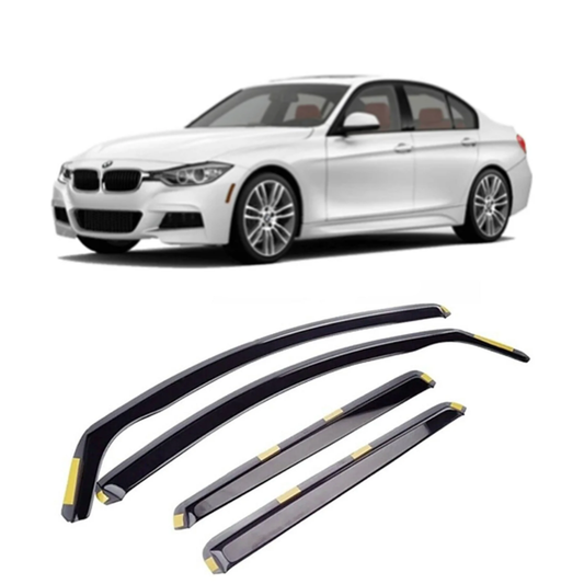 Bmw 3 Series F30 2011-2018 STX Internal Wind Deflectors - 4PCS - Clip In Fitment - Dark Smoke - W169