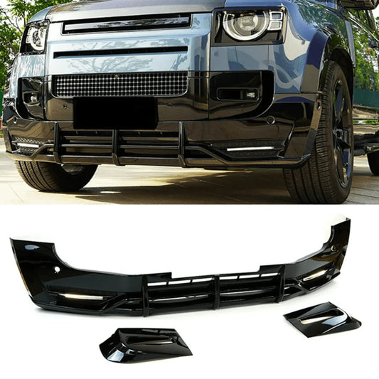 Land Rover Defender L663 90 / 110 / 130 2020 Onward – Front Bumper Splitter in Gloss Black