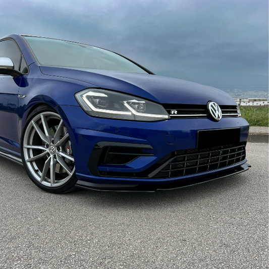 VW Golf MK7.5 R Front Splitter V3 In Gloss Black