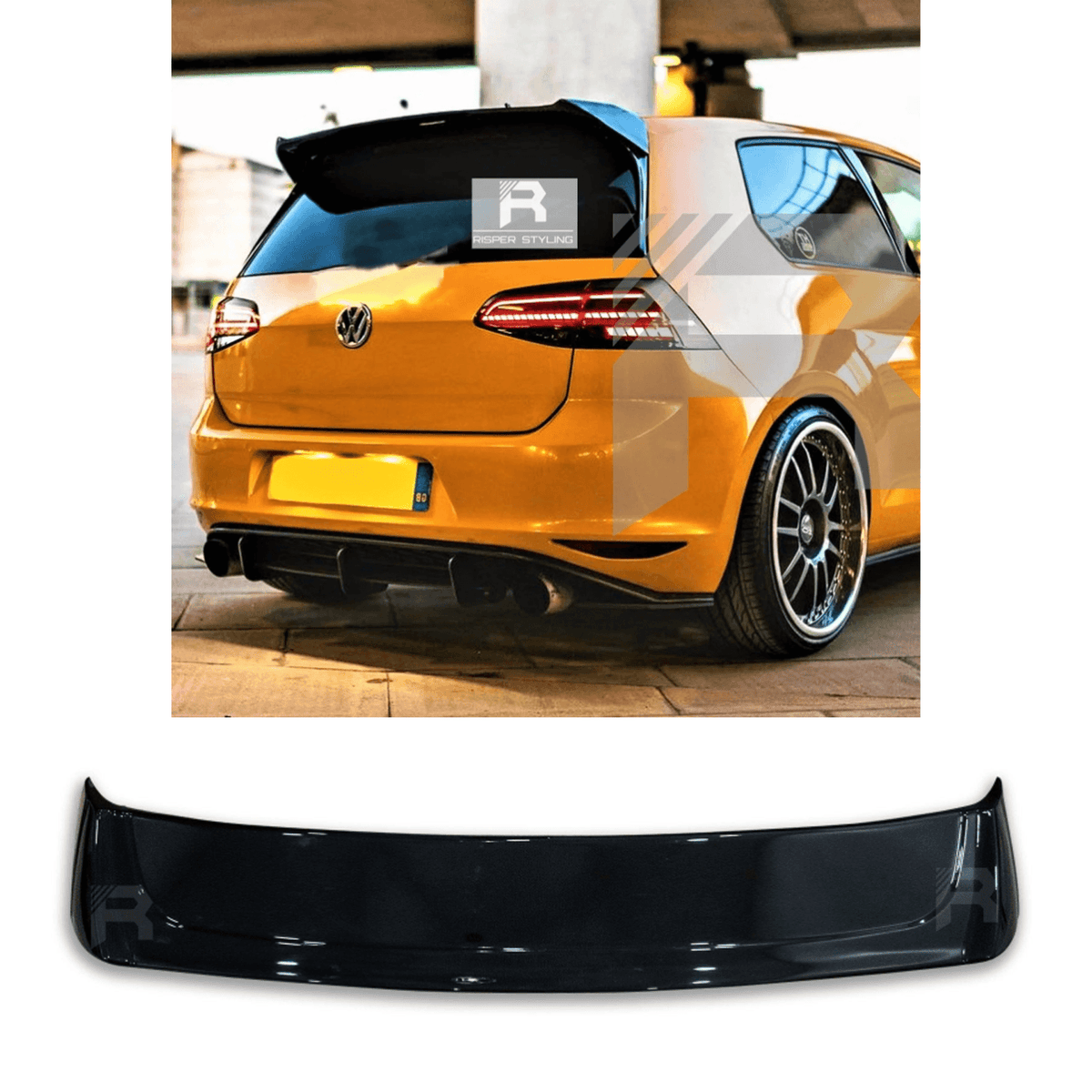 Volkswagen Golf MK7/7.5 TSI/TDI 2012-2020 - Osir Style Rear Spoiler in Gloss Black