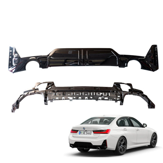 BMW 3 SERIES G20 LCI FACELIFT 2021+ - REAR DIFFUSER IN GLOSS BLACK - RisperStyling