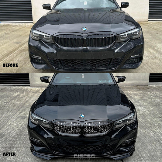 BMW 3 Series G20/G21 2018-2021 (pre-lci) Diamond Style Front Grill Gloss Black & Silver - RisperStyling