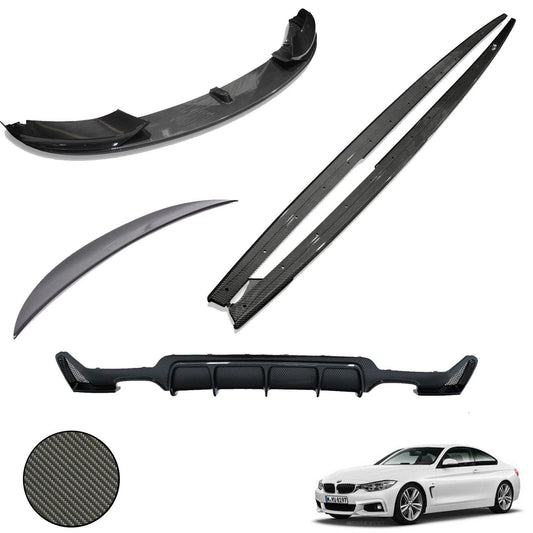 BMW 4 SERIES F32 2014-2020 - FULL AERO BODY LIP KIT IN CARBON LOOK - DIFFUSER 00__00 - RisperStyling