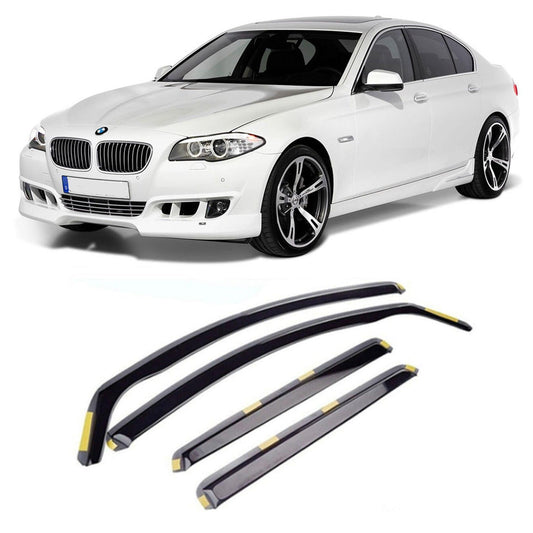 BMW 5 SERIES F10 2011-2016 STX INTERNAL WIND DEFLECTORS - 4PCS - CLIP IN FITMENT - DARK SMOKE - RisperStyling