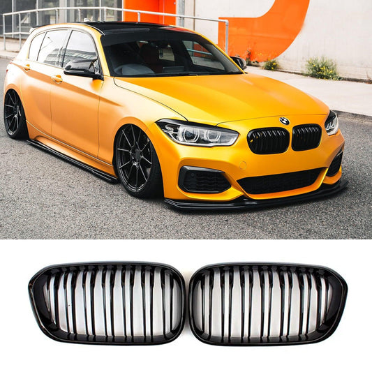 BMW 1 SERIES F20 2015-2019 DOUBLE SLAT GRILLE IN GLOSS BLACK - RisperStyling