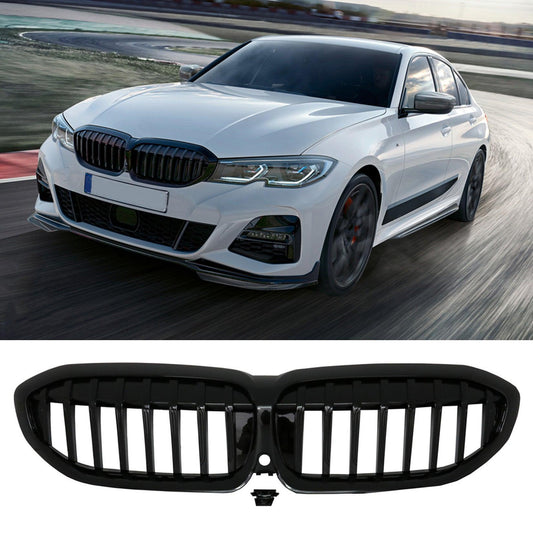 BMW 3 Series G20/G21 2018-2021 (pre-lci) Front Grill Gloss Black Solid Slat - RisperStyling