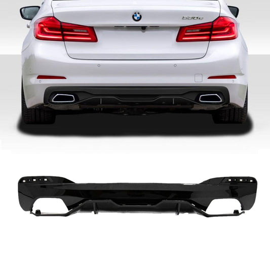 BMW 5 SERIES G30 / G38 (pre LCI 2017-2020) - MP REAR DIFFUSER - DUAL EXIT - GLOSS BLACK - RisperStyling