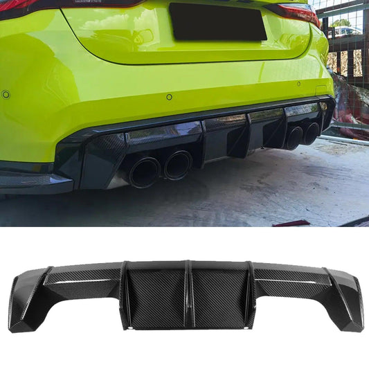 BMW M3 M4 G80 G82 G83 - PRE PREG CARBON FIBRE PERFORMANCE STYLE REAR DIFFUSER - RisperStyling