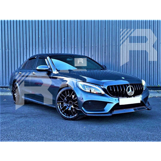 MERCEDES C-CLASS W205 2015-2018 - 'C63S BRABUS STYLE' FRONT SPLITTER LIP - GLOSS BLACK - RisperStyling