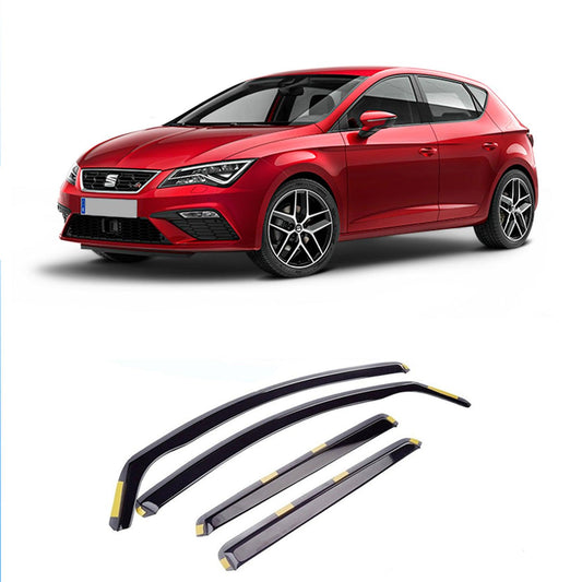 SEAT LEON MK3 2013+ -STX INTERNAL WIND DEFLECTORS - DARK SMOKE - 4PC - RisperStyling