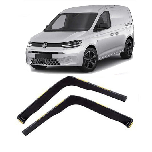 VW CADDY 2021 ON STX INTERNAL WIND DEFLECTORS - 2PCS - CLIP IN FITMENT - DARK SMOKE - RisperStyling